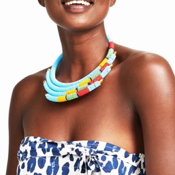 ISOLO MAASAI BEADED NECKLACE | TURQUOISE Aspiga - Picture 2 of 2